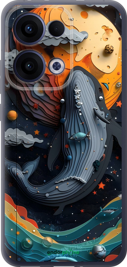 Силиконовый чехол Кит в космосе для Oppo Reno13 5G - 6328u-3944 изображение 