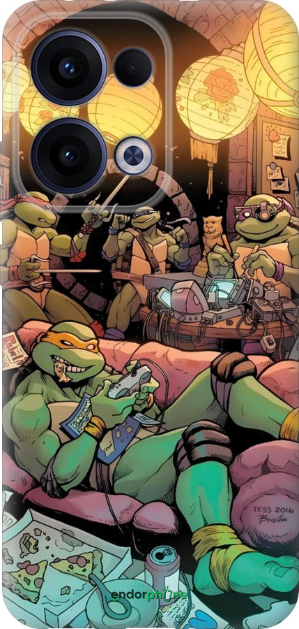 Силиконовый чехол Черепашки нинзя для Oppo Reno13 5G - 6346u-3944 изображение 