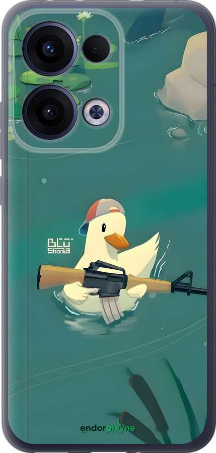 Силіконовий чехол Каченя з автоматом для Oppo Reno13 5G - 6356u-3944 изображение 