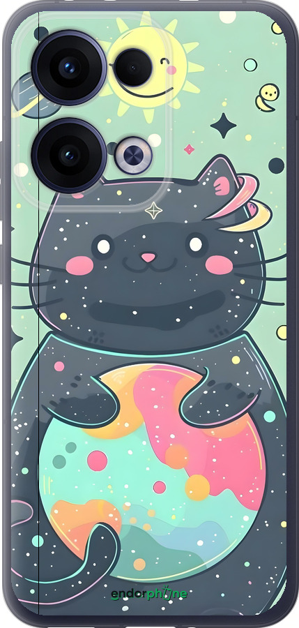 Силиконовый чехол Милый котик для Oppo Reno13 5G - 6364u-3944 изображение 