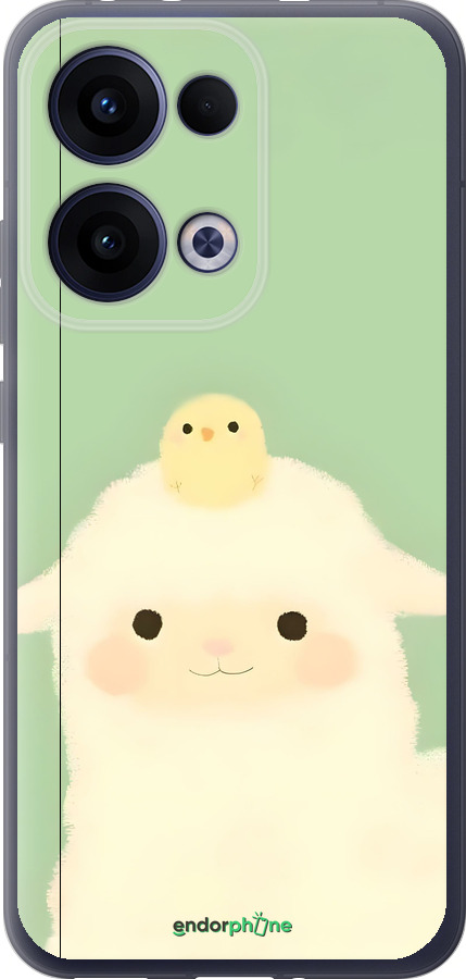 Силиконовый чехол Барашек и ципленок для Oppo Reno13 5G - 6369u-3944 изображение 