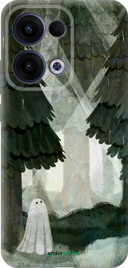 Силиконовый чехол С изображением соснового леса и привидения для Oppo Reno13 5G - 6420u-3944 изображение 