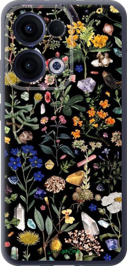 Силиконовый чехол С цветами для Oppo Reno13 5G - 6422u-3944 изображение 