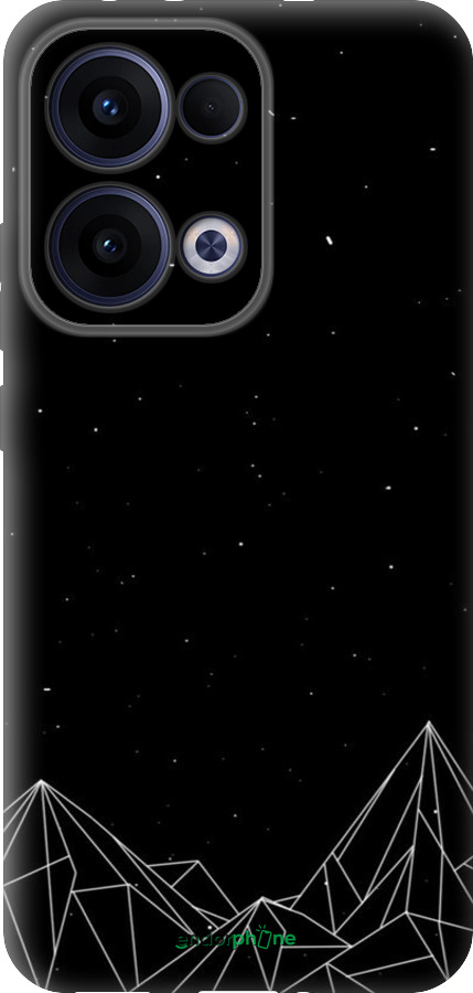 Силиконовый чехол Черно белые абстрактные горы для Oppo Reno13 5G - 6437u-3944 изображение 