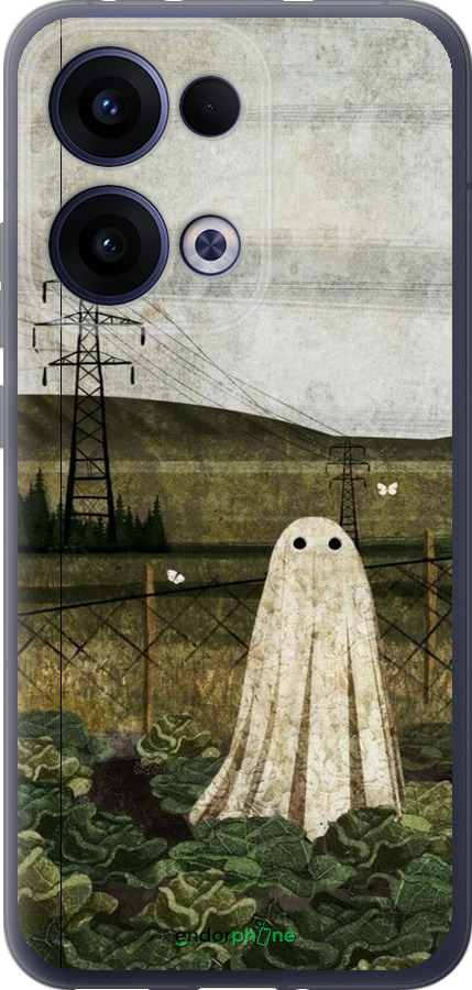 Силиконовый чехол Иллюстрация призрак в капусте для Oppo Reno13 5G - 6440u-3944 изображение 