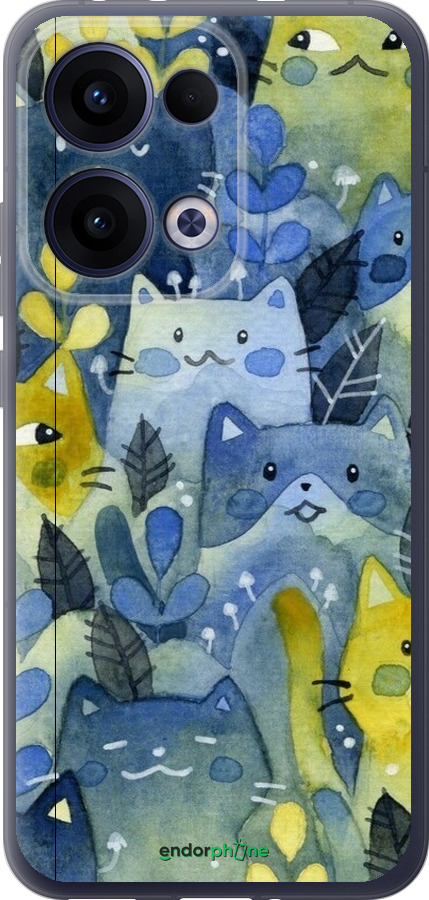 Силіконовий чехол Із зображенням котячого лісу для Oppo Reno13 5G - 6447u-3944 изображение 