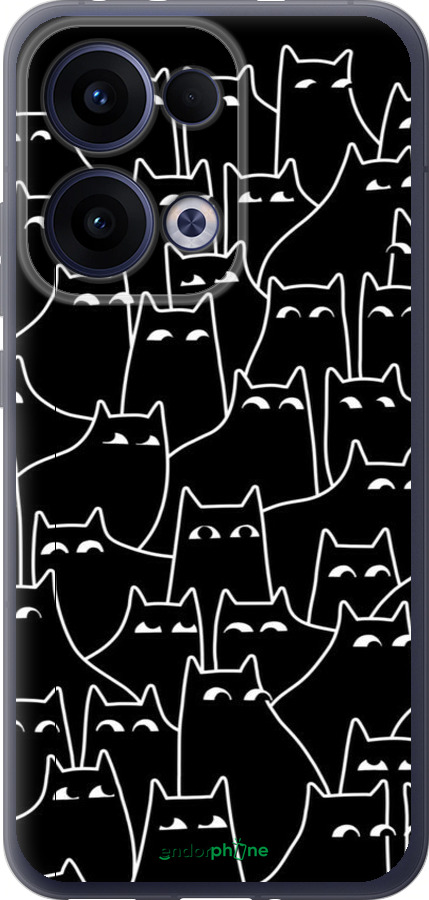 Силиконовый чехол С изображением кошек для Oppo Reno13 5G - 6470u-3944 изображение 