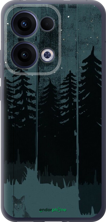 Силиконовый чехол Лиса и ночной лес для Oppo Reno13 5G - 6481u-3944 изображение 
