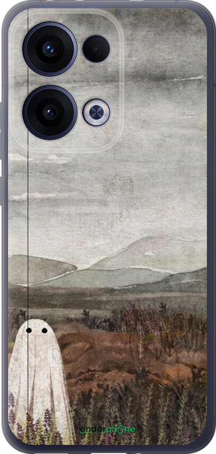 Силиконовый чехол Одинокий призрак на фоне гор для Oppo Reno13 5G - 6486u-3944 изображение 