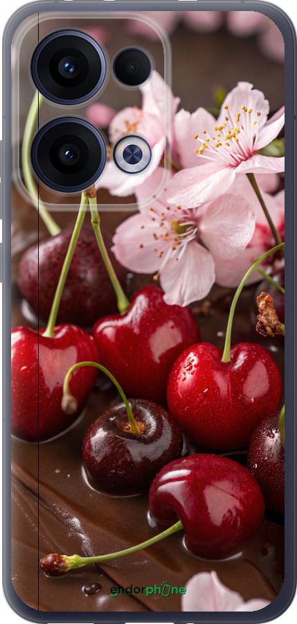 Силиконовый чехол Вишня в шоколаде для Oppo Reno13 5G - 6698u-3944 изображение 