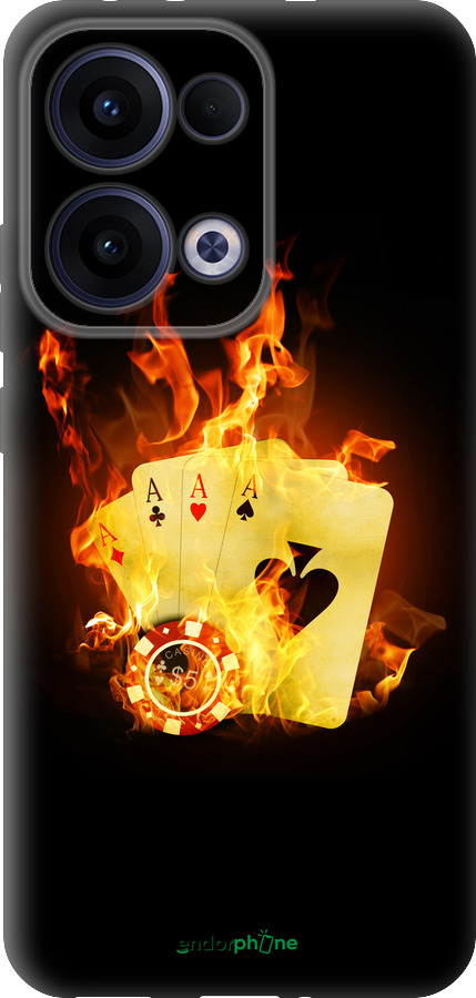 Силиконовый чехол Горящие карты для Oppo Reno13 5G - 839u-3944 изображение 