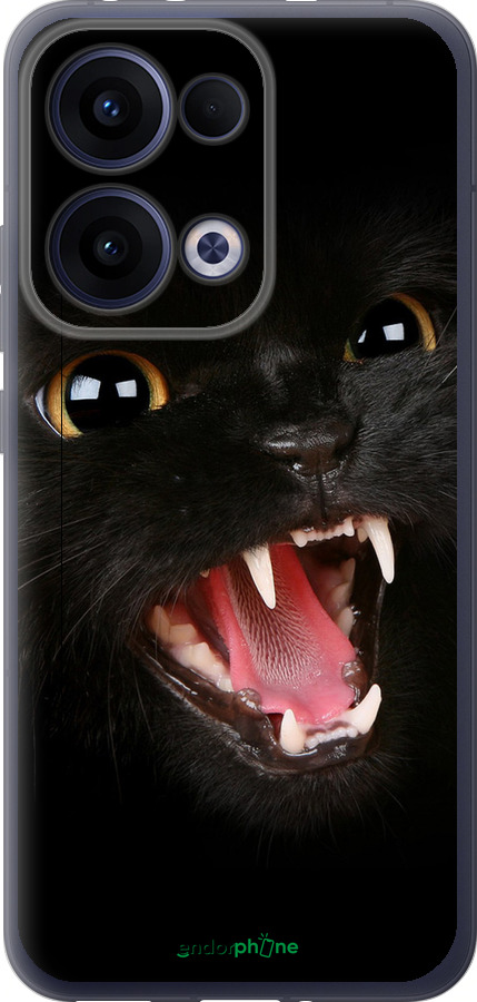 Силиконовый чехол Чёрная кошка для Oppo Reno13 5G - 932u-3944 изображение 