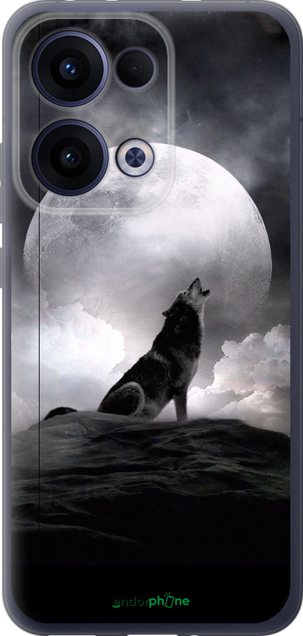 Силиконовый чехол Воющий волк для Oppo Reno13 5G - 934u-3944 изображение 