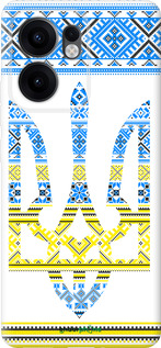 Силиконовый чехол Герб - вышиванка желто-голубая для Oppo Reno13 F 5G / Reno13 F 4G - 1197u-3955 изображение 