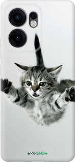 Силиконовый чехол Летящий котёнок для Oppo Reno13 F 5G / Reno13 F 4G - 2322u-3955 изображение 