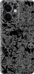 Силіконовий чехол Чорно-сірий стікер бомбінг для Oppo Reno13 F 5G / Reno13 F 4G - 2432u-3955 изображение 