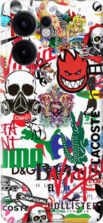 Силиконовый чехол Many different logos для Oppo Reno13 F 5G / Reno13 F 4G - 4022u-3955 изображение 