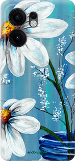 Силиконовый чехол Красивые арт-ромашки для Oppo Reno13 F 5G / Reno13 F 4G - 4031u-3955 изображение 