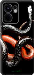 Силиконовый чехол Красно-черная змея на черном фоне для Oppo Reno13 F 5G / Reno13 F 4G - 4063u-3955 изображение 