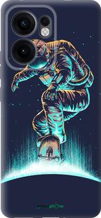 Силиконовый чехол Космонавт на скейтборде для Oppo Reno13 F 5G / Reno13 F 4G - 4145u-3955 изображение 