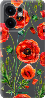 Силіконовий чехол Намальовані маки для Oppo Reno13 F 5G / Reno13 F 4G - 4278u-3955 изображение 