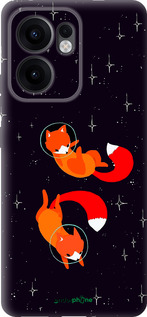 Силиконовый чехол Лисички в космосе для Oppo Reno13 F 5G / Reno13 F 4G - 4519u-3955 изображение 