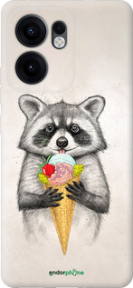 Силиконовый чехол Енотик с мороженым для Oppo Reno13 F 5G / Reno13 F 4G - 4602u-3955 изображение 