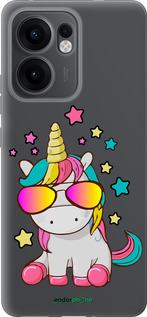 Силиконовый чехол Единорог в очках для Oppo Reno13 F 5G / Reno13 F 4G - 4879u-3955 изображение 