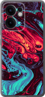 Силиконовый чехол Синяя красная абстакция для Oppo Reno13 F 5G / Reno13 F 4G - 5339u-3955 изображение 