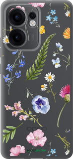 Силиконовый чехол Цветочный фон v2 для Oppo Reno13 F 5G / Reno13 F 4G - 5472u-3955 изображение 