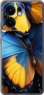 Силиконовый чехол Желто-голубые бабочки для Oppo Reno13 F 5G / Reno13 F 4G - 6046u-3955 изображение 