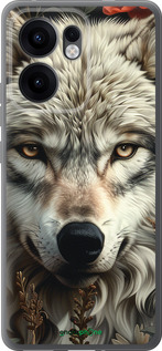 Силиконовый чехол Волчий взгляд для Oppo Reno13 F 5G / Reno13 F 4G - 6066u-3955 изображение 