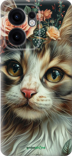 Силіконовий чехол Cats and flowers для Oppo Reno13 F 5G / Reno13 F 4G - 6069u-3955 изображение 