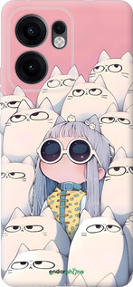 Силиконовый чехол Малышка с котами для Oppo Reno13 F 5G / Reno13 F 4G - 6295u-3955 изображение 