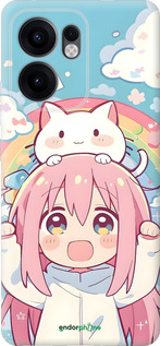 Силиконовый чехол Девочка аниме радуга для Oppo Reno13 F 5G / Reno13 F 4G - 6304u-3955 изображение 