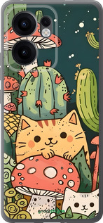 Силиконовый чехол Коты грибы для Oppo Reno13 F 5G / Reno13 F 4G - 6321u-3955 изображение 