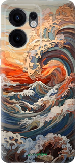 Силиконовый чехол Арт волны для Oppo Reno13 F 5G / Reno13 F 4G - 6324u-3955 изображение 