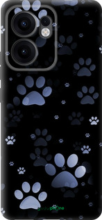Силиконовый чехол С синими отпечатками лап для Oppo Reno13 F 5G / Reno13 F 4G - 6441u-3955 изображение 