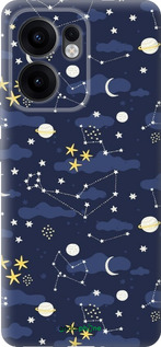 Силиконовый чехол Астрономический узор. Милый дизайн мультяшной вселенной для Oppo Reno13 F 5G / Reno13 F 4G - 6446u-3955 изображение 