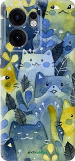 Силіконовий чехол Із зображенням котячого лісу для Oppo Reno13 F 5G / Reno13 F 4G - 6447u-3955 изображение 
