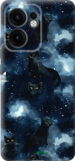 Силіконовий чехол Зображення котиків з темною аквареллю для Oppo Reno13 F 5G / Reno13 F 4G - 6521u-3955 изображение 