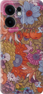 Силиконовый чехол Абстрактные цветы для Oppo Reno13 F 5G / Reno13 F 4G - 6526u-3955 изображение 