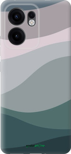 Силиконовый чехол С фиолетовым и бирюзовым ретро-стилем и волнами для Oppo Reno13 F 5G / Reno13 F 4G - 6533u-3955 изображение 