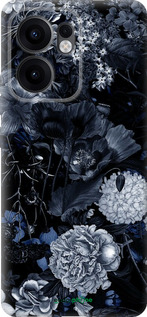 Силіконовий чехол Анотація квітковий малюнок в синіх тонах. для Oppo Reno13 F 5G / Reno13 F 4G - 6539u-3955 изображение 