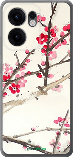 Силиконовый чехол Принт с изображением цветения сакуры для Oppo Reno13 F 5G / Reno13 F 4G - 6545u-3955 изображение 