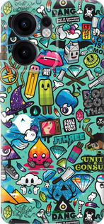 Силиконовый чехол Стикер бомбинг 1 для Oppo Reno13 F 5G / Reno13 F 4G - 693u-3955 изображение 