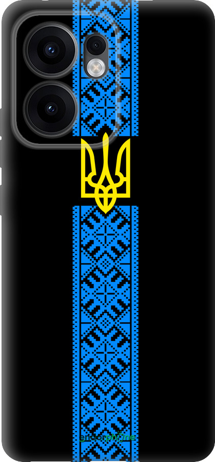 Силиконовый чехол Тризуб в вышиванке для Oppo Reno13 F 5G / Reno13 F 4G - 1158u-3955 изображение 