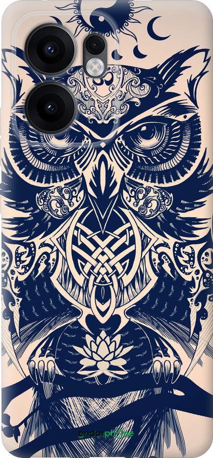 Силіконовий чехол Сова у візерунок для Oppo Reno13 F 5G / Reno13 F 4G - 4000u-3955 изображение 