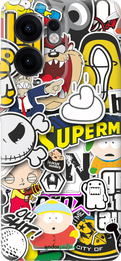 Силиконовый чехол Popular logos для Oppo Reno13 F 5G / Reno13 F 4G - 4023u-3955 изображение 