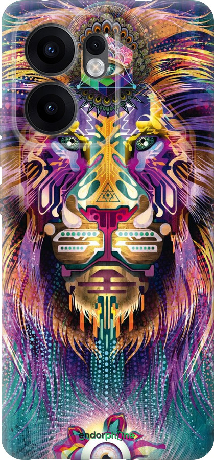 Силиконовый чехол Люминесцентный лев для Oppo Reno13 F 5G / Reno13 F 4G - 4037u-3955 изображение 